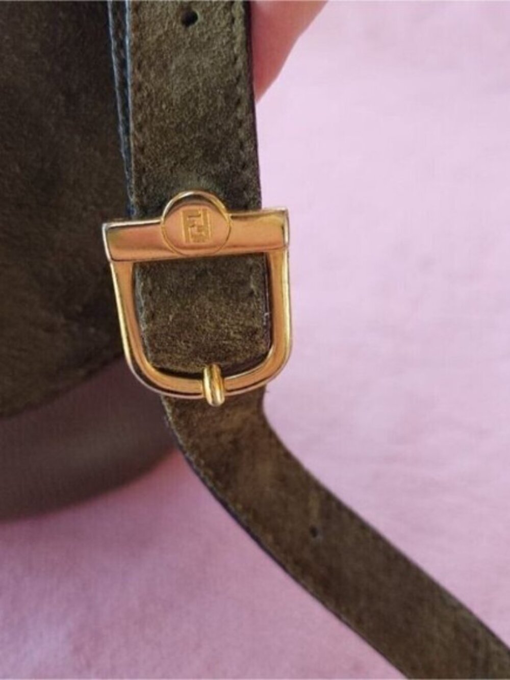 Fendi Green Leather and Suede Crossbody Bag - Picture 13 of 16